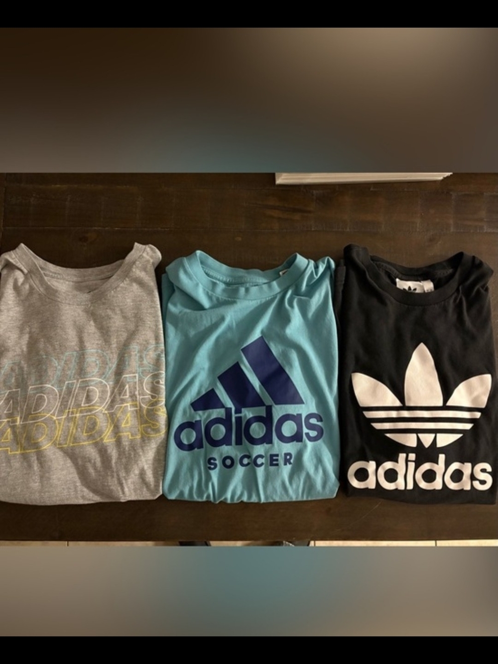 adidas Men Short-Sleeve Logo Tee Trio - Light Blue, Gray, Black